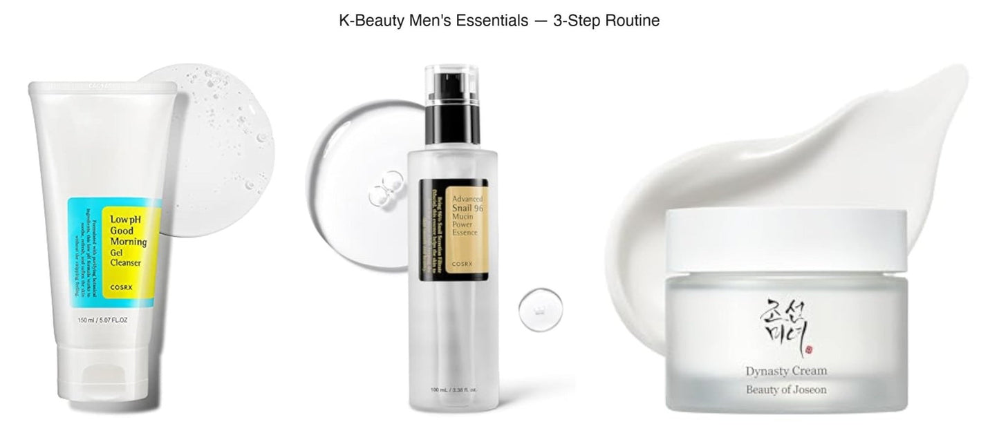 K - Beauty Men's 3 - Step Bundle — Complete Korean Skincare Routine - glow82