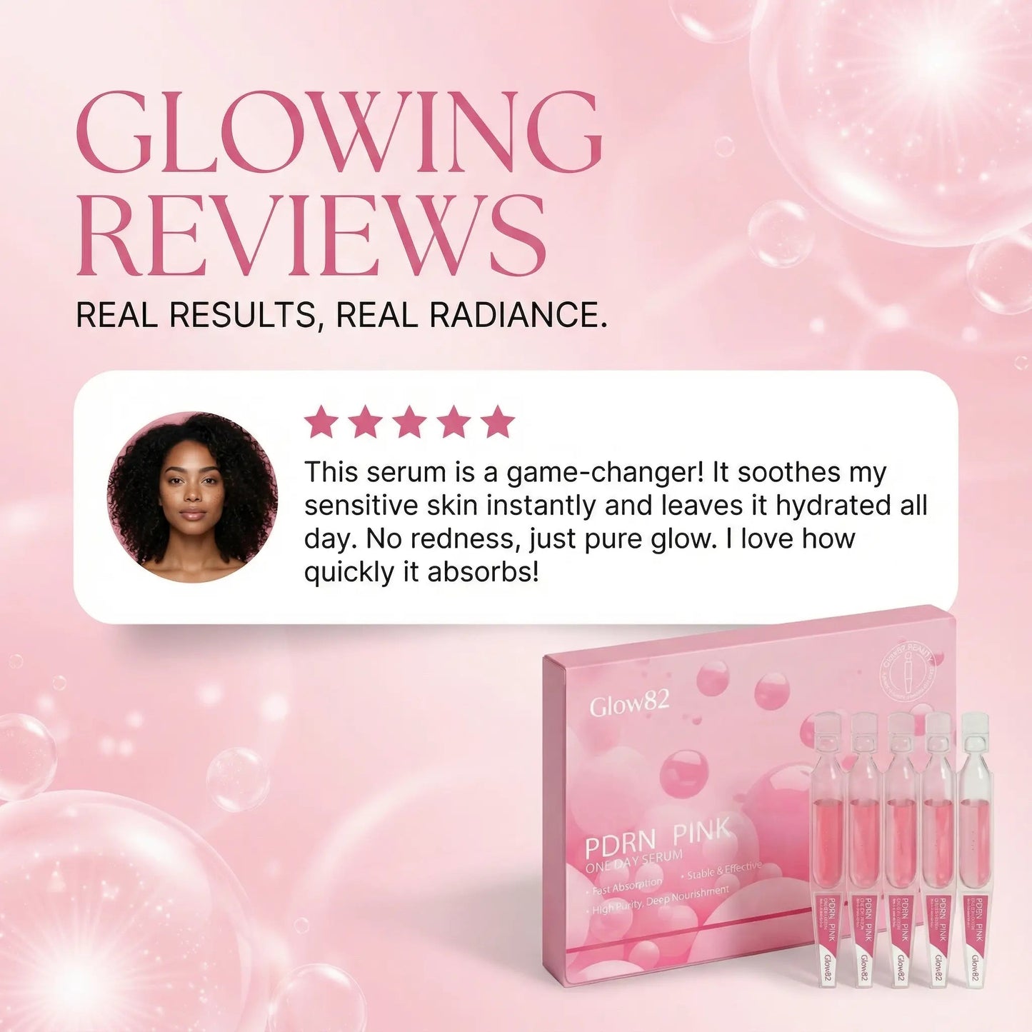 Glow82 Salmon DNA PDRN Pink One Day Serum - glow82