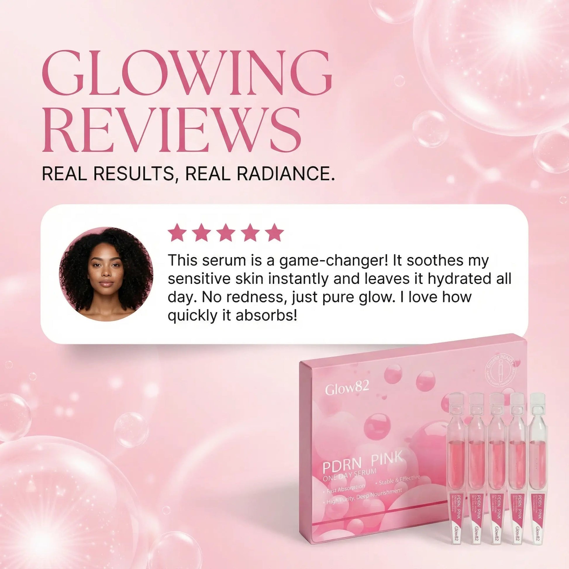 Glow82 Salmon DNA PDRN Pink One Day Serum - glow82