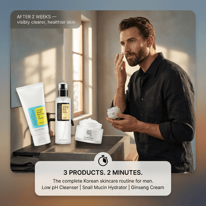 K - Beauty Men's 3 - Step Bundle — Complete Korean Skincare Routine - glow82