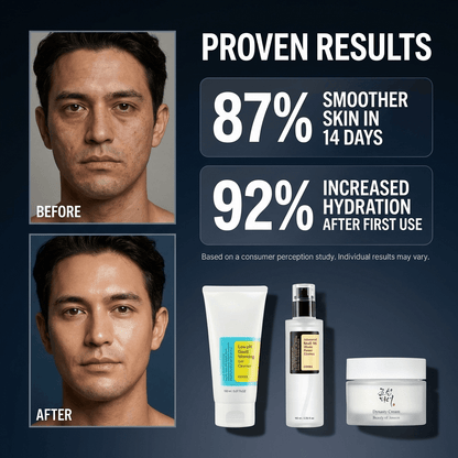 K - Beauty Men's 3 - Step Bundle — Complete Korean Skincare Routine - glow82