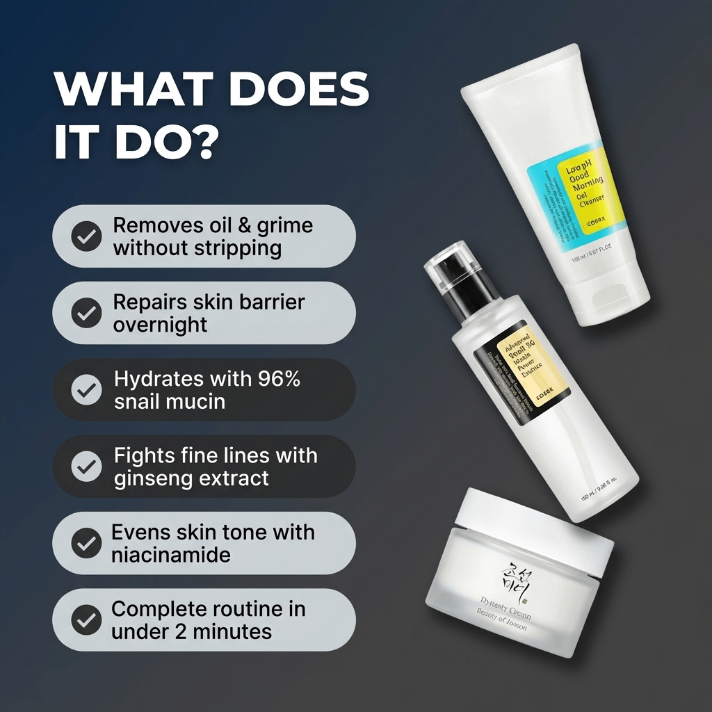 K - Beauty Men's 3 - Step Bundle — Complete Korean Skincare Routine - glow82