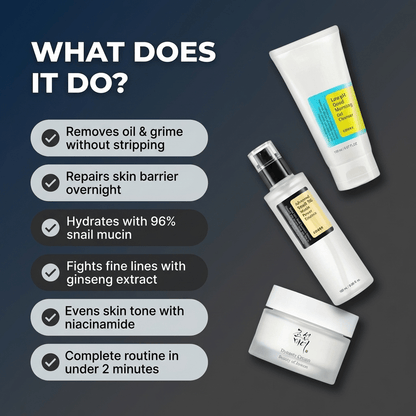 K - Beauty Men's 3 - Step Bundle — Complete Korean Skincare Routine - glow82