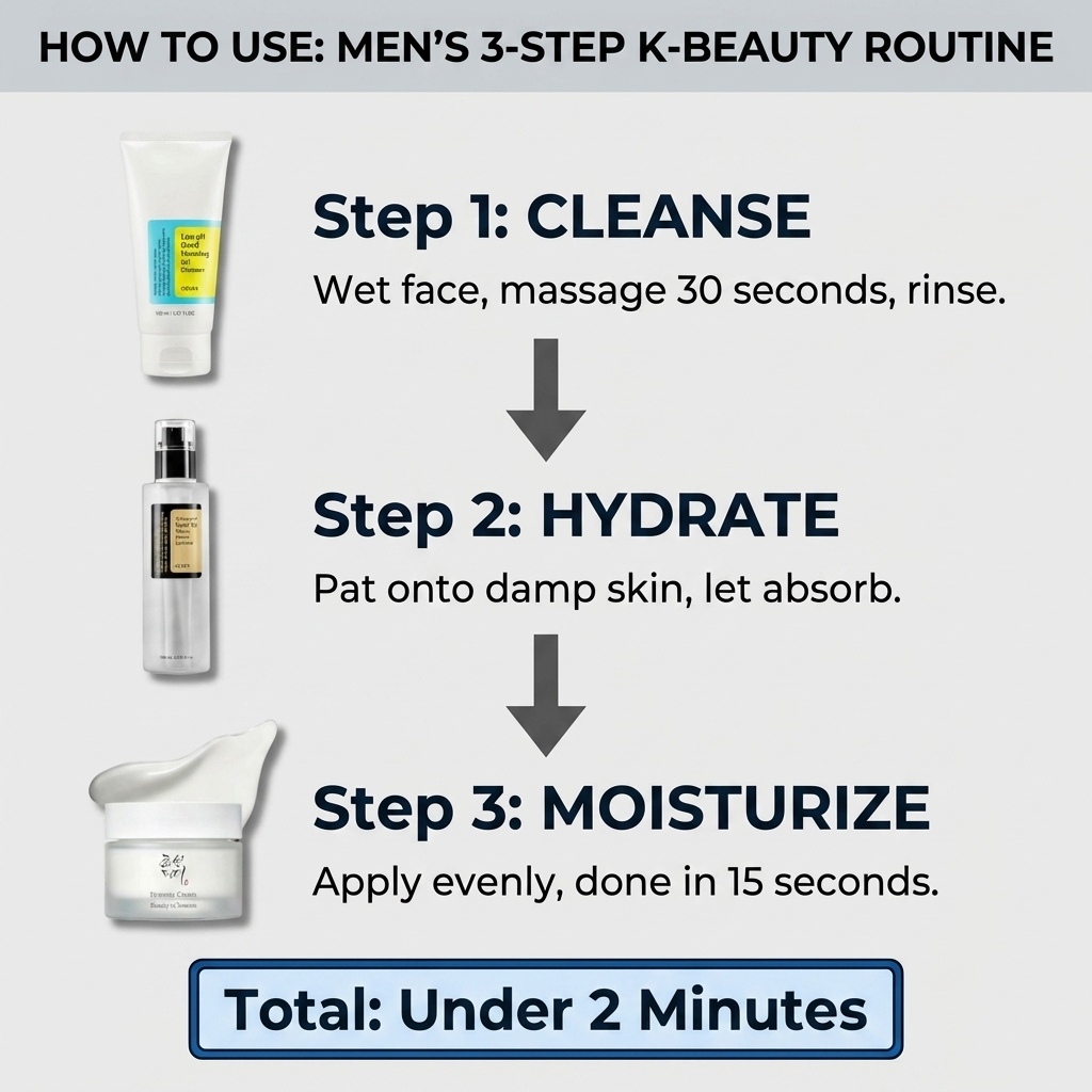 K-Beauty Men's Bundle - How To Use